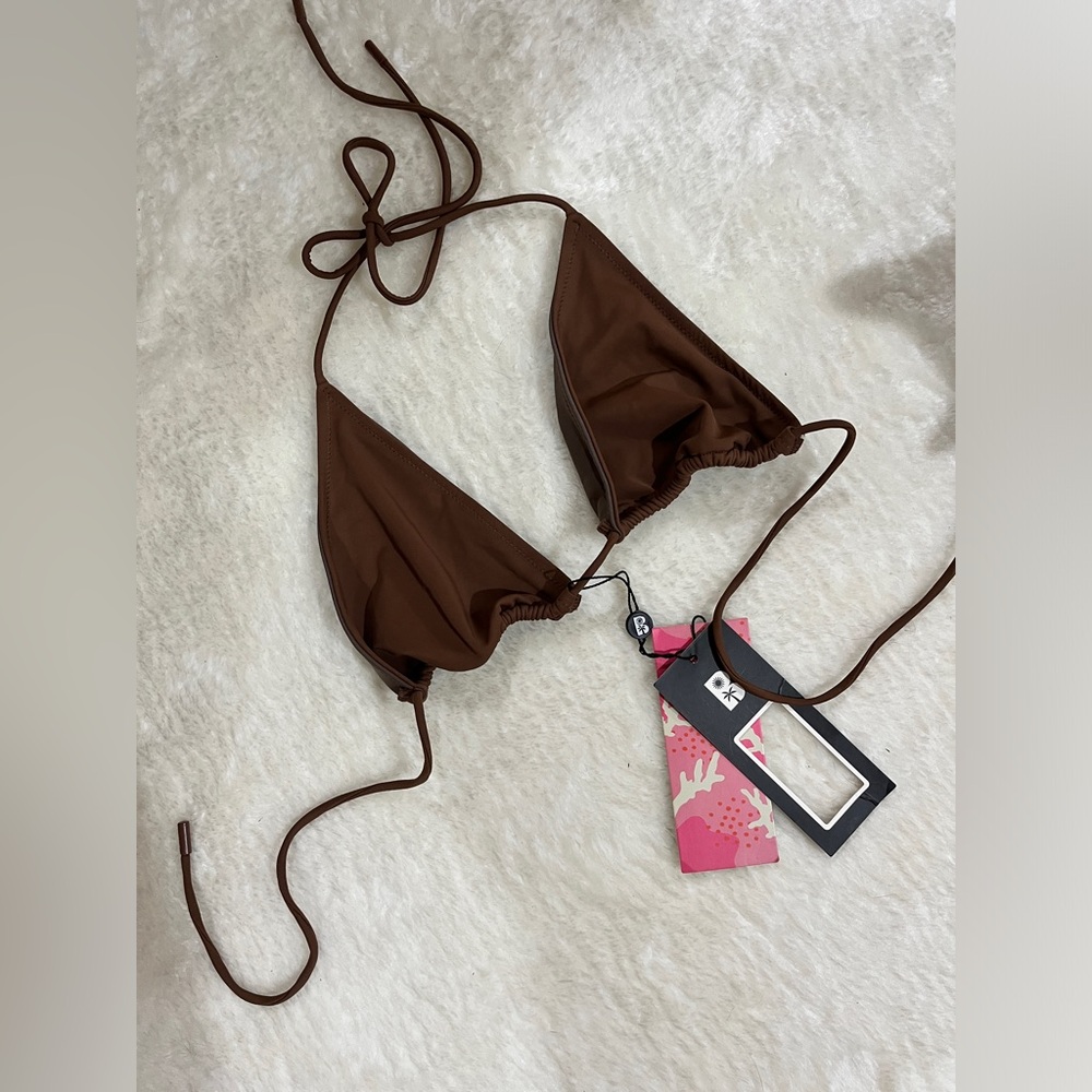 NWT blackbough swim brown triangle top (sz large)